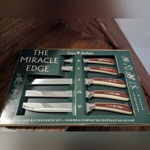 Vintage Crown Sheffield Woodlyn Miracle Edge Knife Set NIB